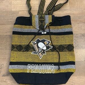 Penguins Handmade Striped Knit Bag